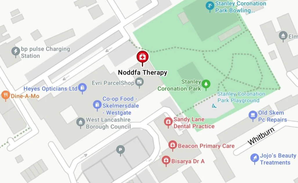 Snapshot of a map of West Gate and Sandy Lane with a pin showing the exact location of The Nest