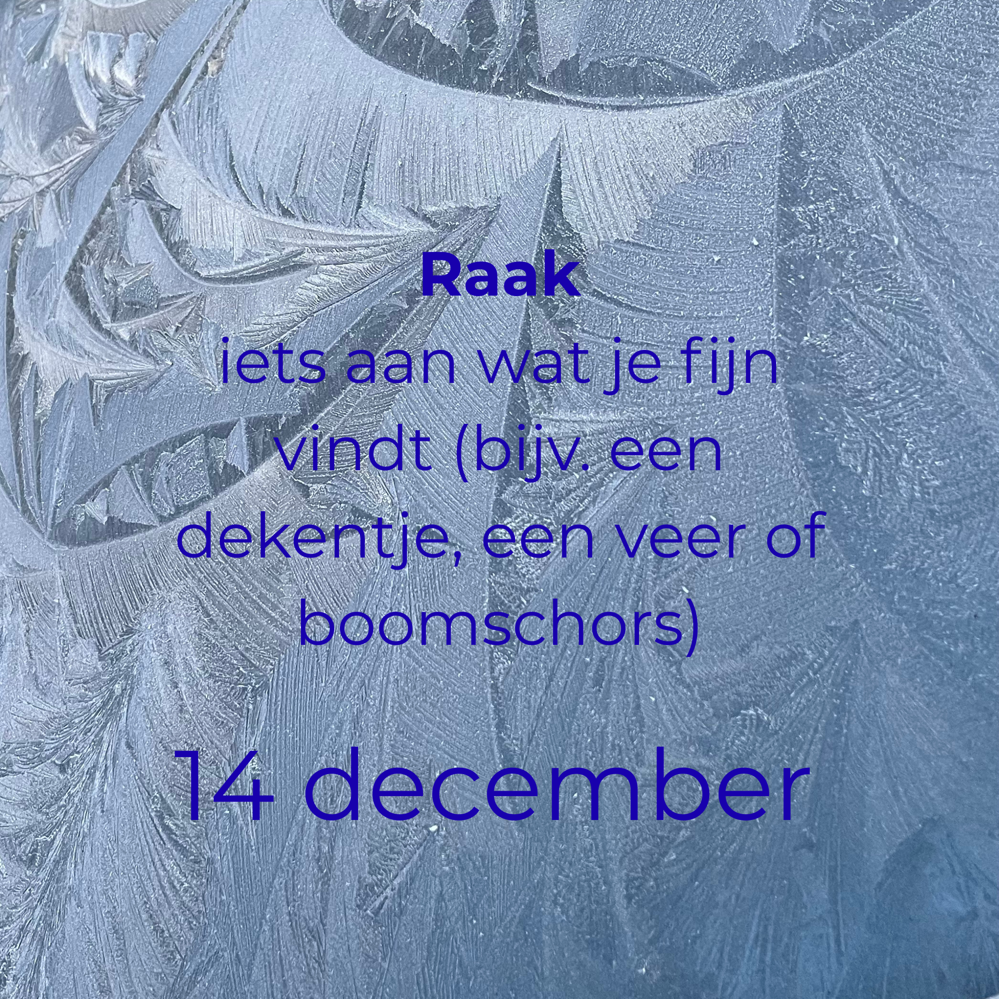 Raak iets aan wat je fijn vindt (bijv. een dekentje, boomschors)