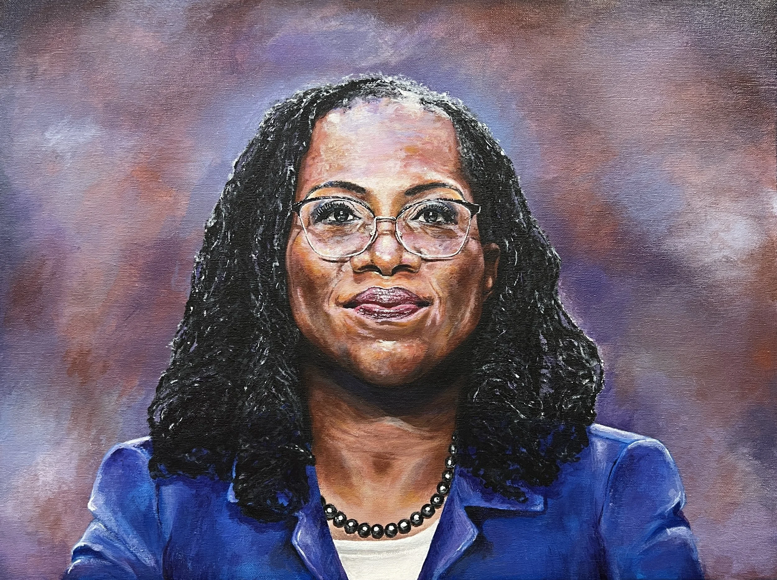 "Justice Katanji Brown Jackson", acrylic on canvas, 12" X 18", 2022