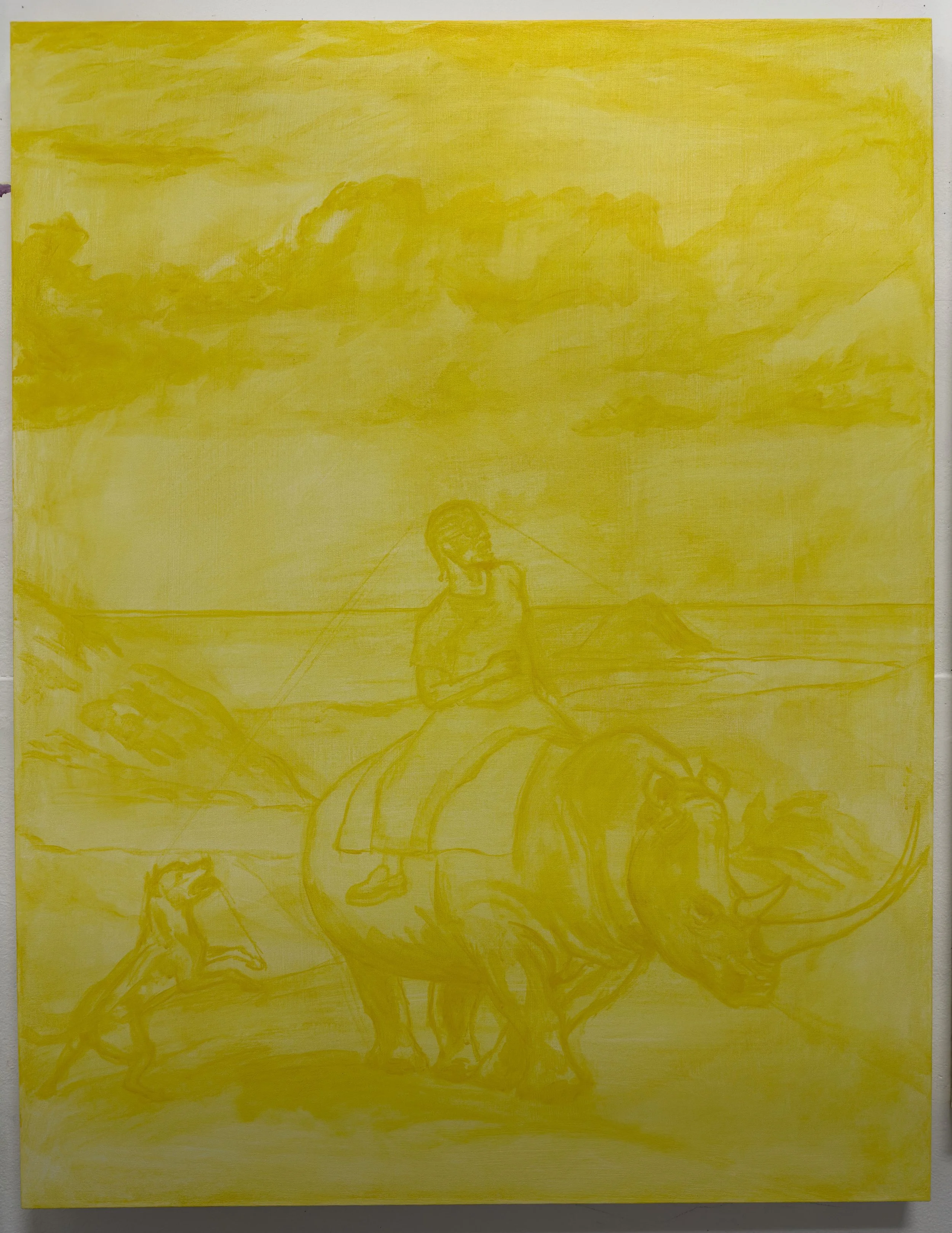"Untitled", acrylic on stretched canvas, 3' X 4', 2025 - In-Progress Shot