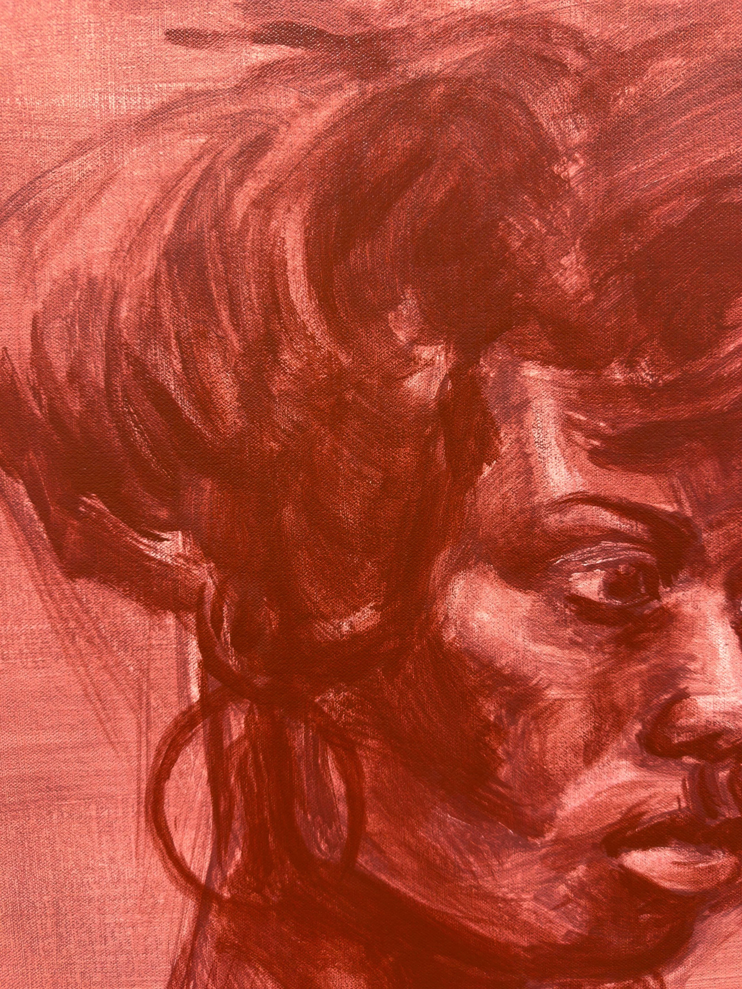 "Reprieved Assertion", acrylic on stretched canvas, 2025 - In-Progress Shot