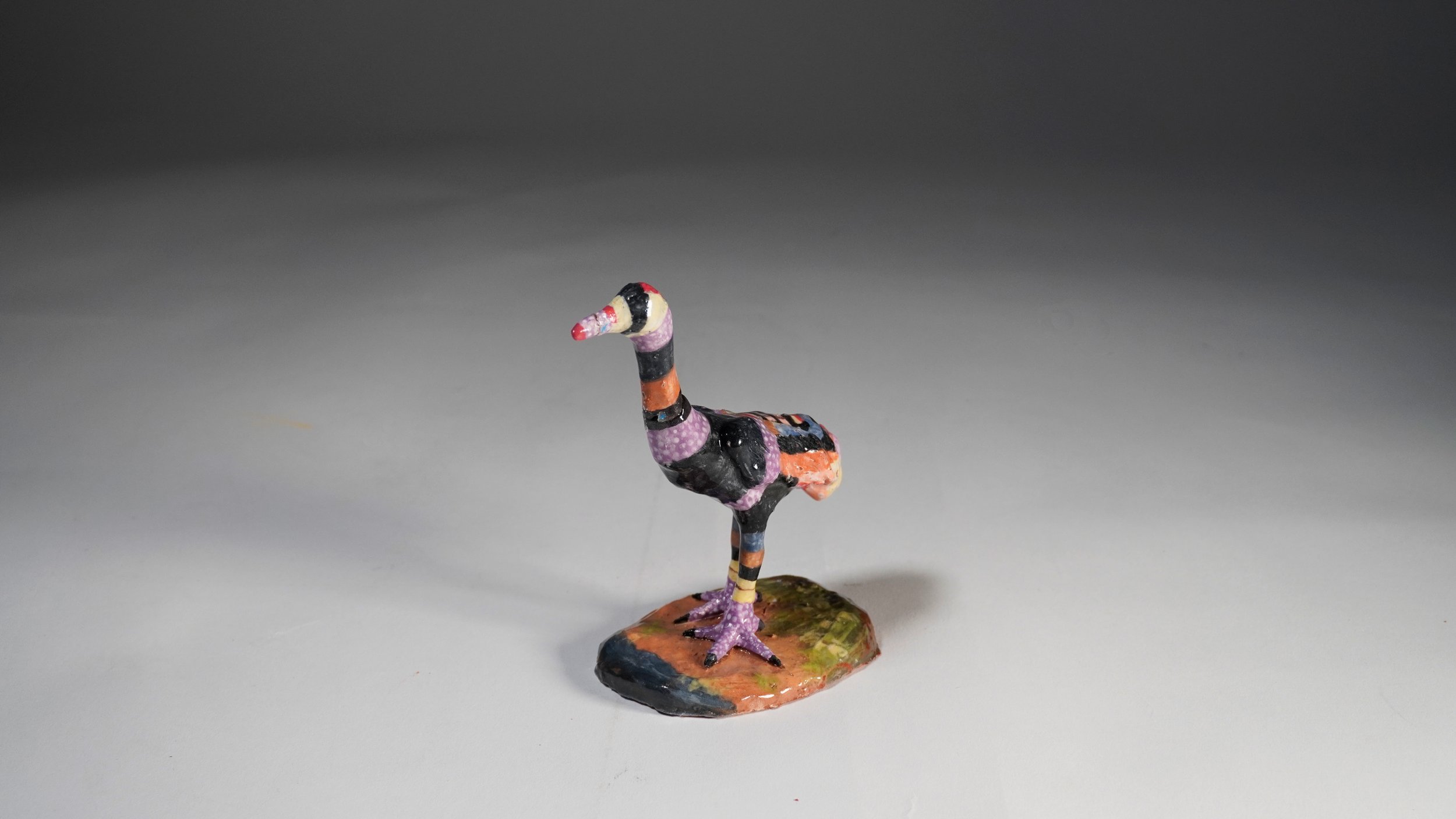 "American Whooping Crane", 
glazed terracotta ceramic,
5" X 2.80" X 5.5",
2026