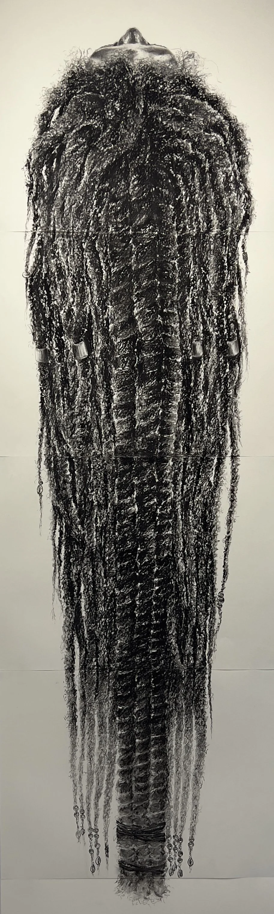 "Untitled", charcoal on paper, 18" X 108", 2022