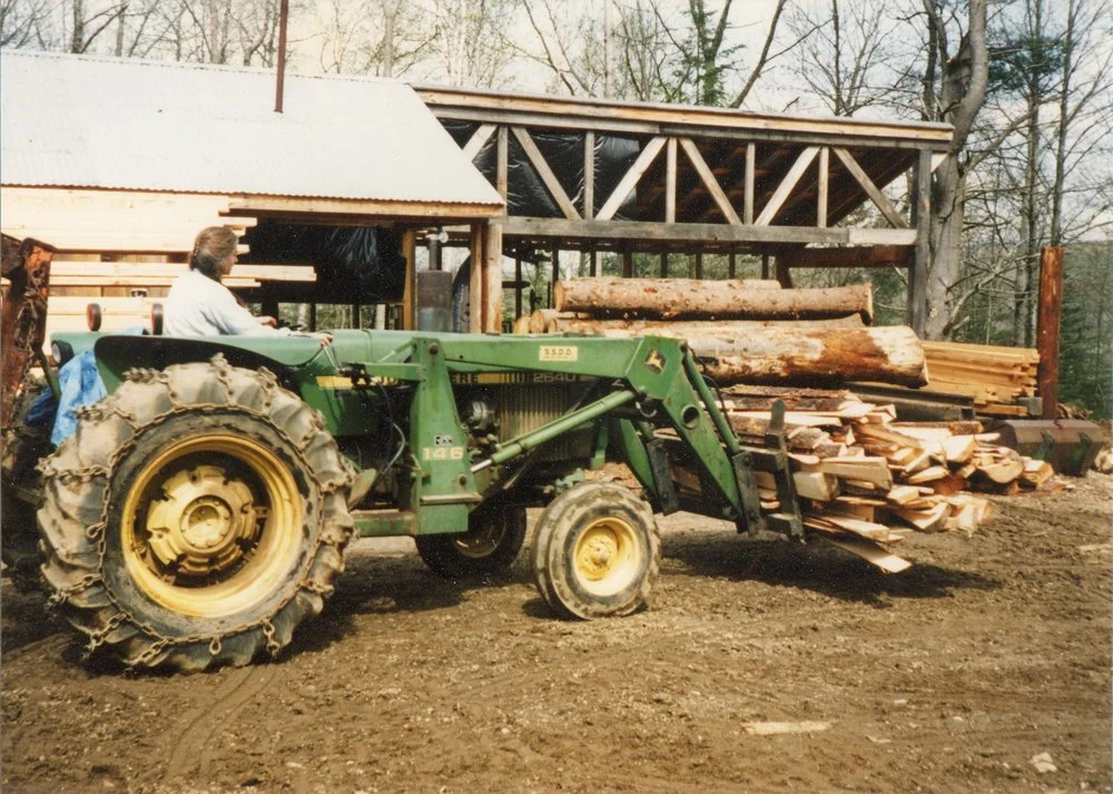 In 1992, Ben and Zach's parents moved the family and sawmill from Epping, New Hampshire to Monroe, cleared land, and began building a post-and-beam house of their own design.