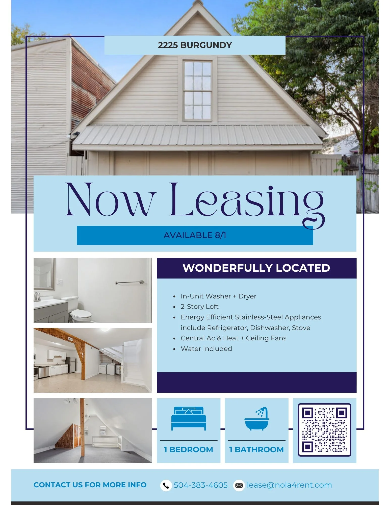 Now Leasing | 2225 Burgundy St &ndash; Marigny Charm!
.
.
.
1 Bed/ 1 Bath
775 Sq Ft
$1495

Learn More and Schedule a Tour today!

www.nola4rent.com
(504) 383-4605

#NolaLiving #MarignyRental #NowRenting #CityLiving #ApartmentForRent #NewOrleansRental