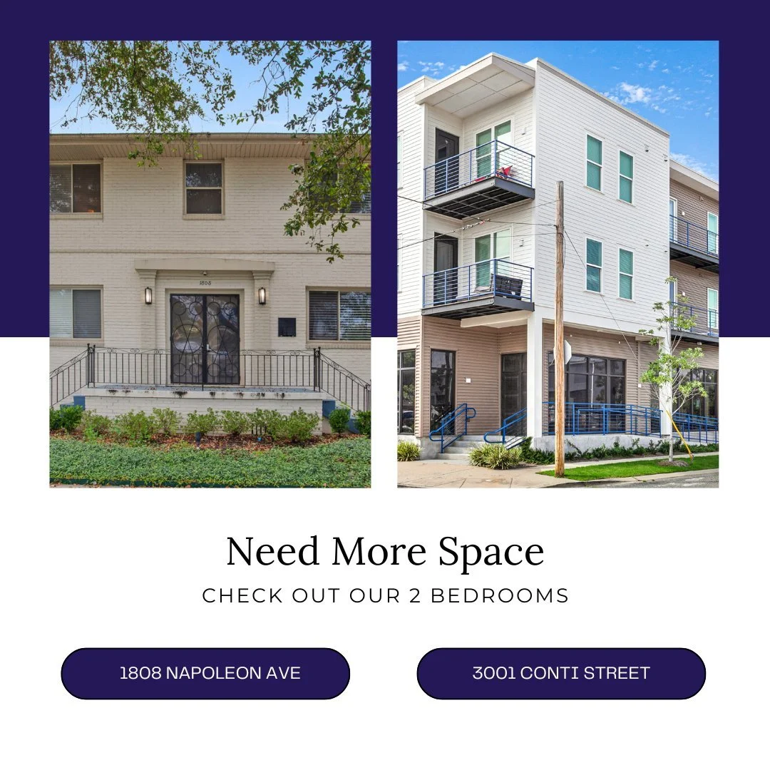Check out these 2 Bed, 2 Bath homes available!
.
.
.
1808 Napoleon Ave 1,100 SqFt 
3001 Conti St 1,120 SqFt

Learn More and Schedule a Tour today!

www.nola4rent.com
(504) 383-4605

 #NowRenting #CityCharm #neworleansrentals #NolaLiving #ApartmentFor