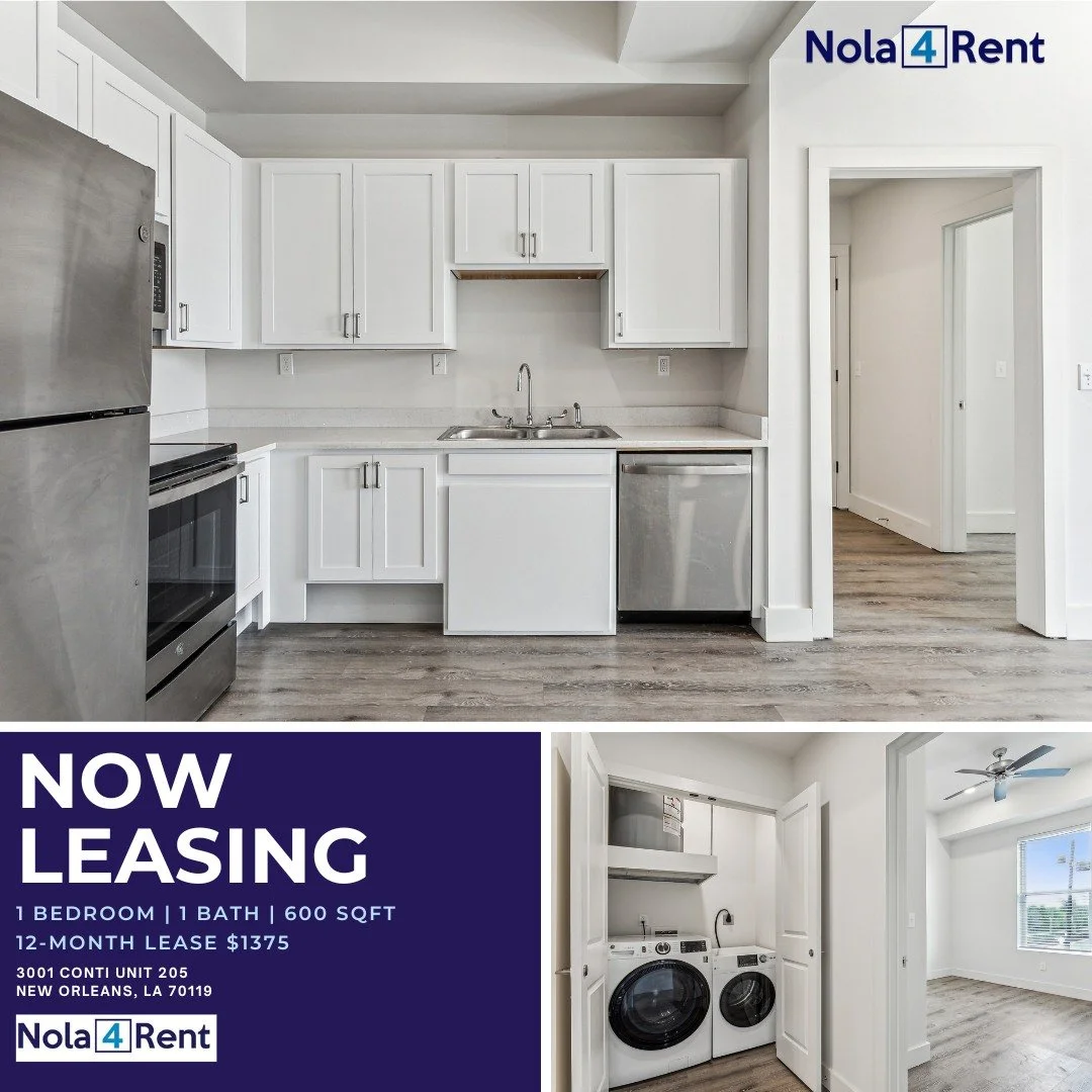 Spacious 1 Bed 1 Bath with open floor plan. 
Come home to this great building with gated parking, Lafitte Greenway access, and private balcony! 
.
.
.
3001 Conti - Unit 205
New Orleans, LA 70119
600 sq ft
$1375/month
Learn More and Schedule a Tour to