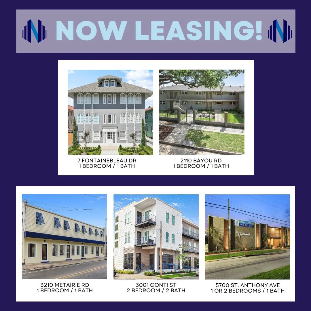 Find your next home! 
Schedule a tour today.
www.nola4rent.com
504-383-4605