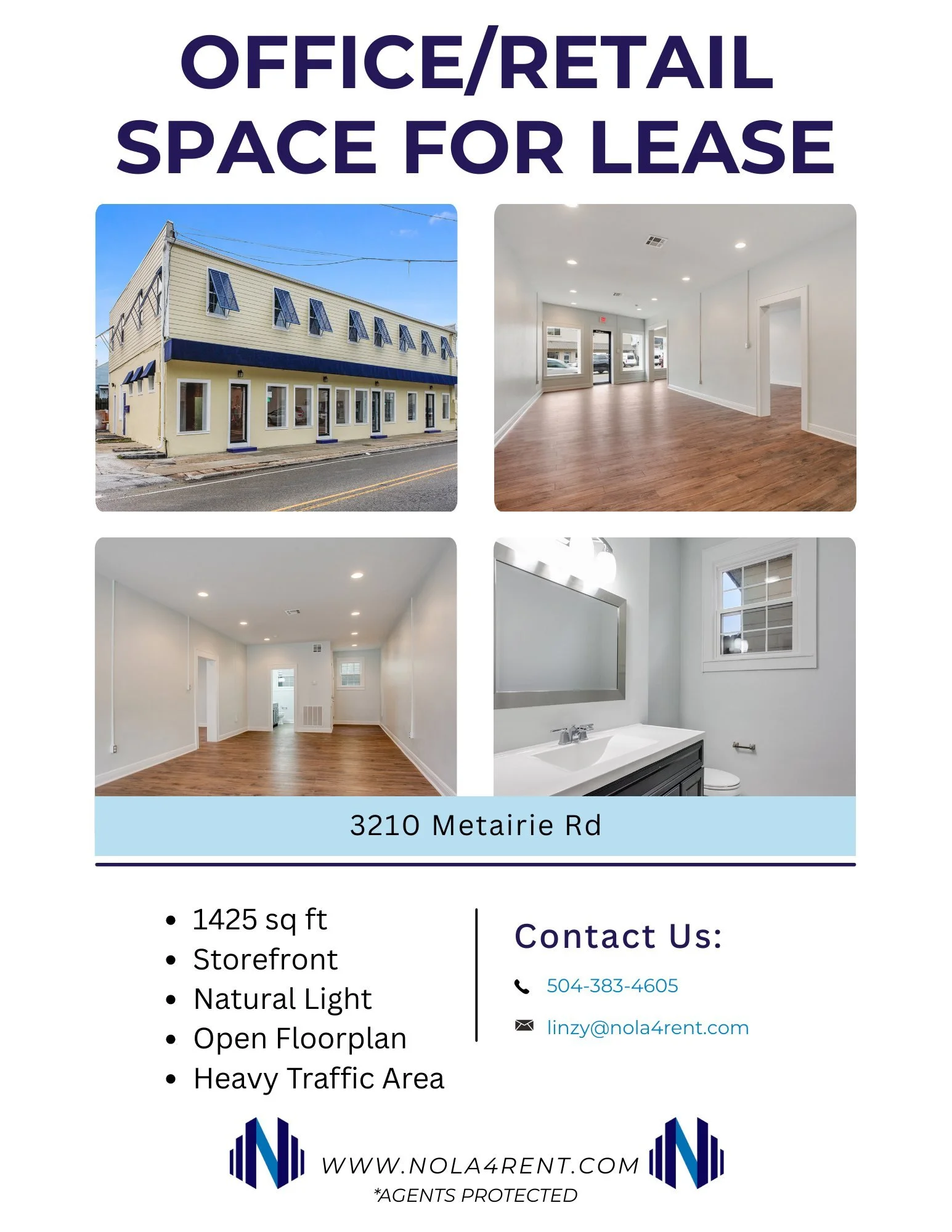 Bright office/ retail space available on Metairie Rd. 
Great storefront exposure
Open Plan
Updated lighting and flooring throughout

Schedule a tour today
504-383-4605

 #businessmove #newofficespace #commercialrealestate #commercialneworleans #metry
