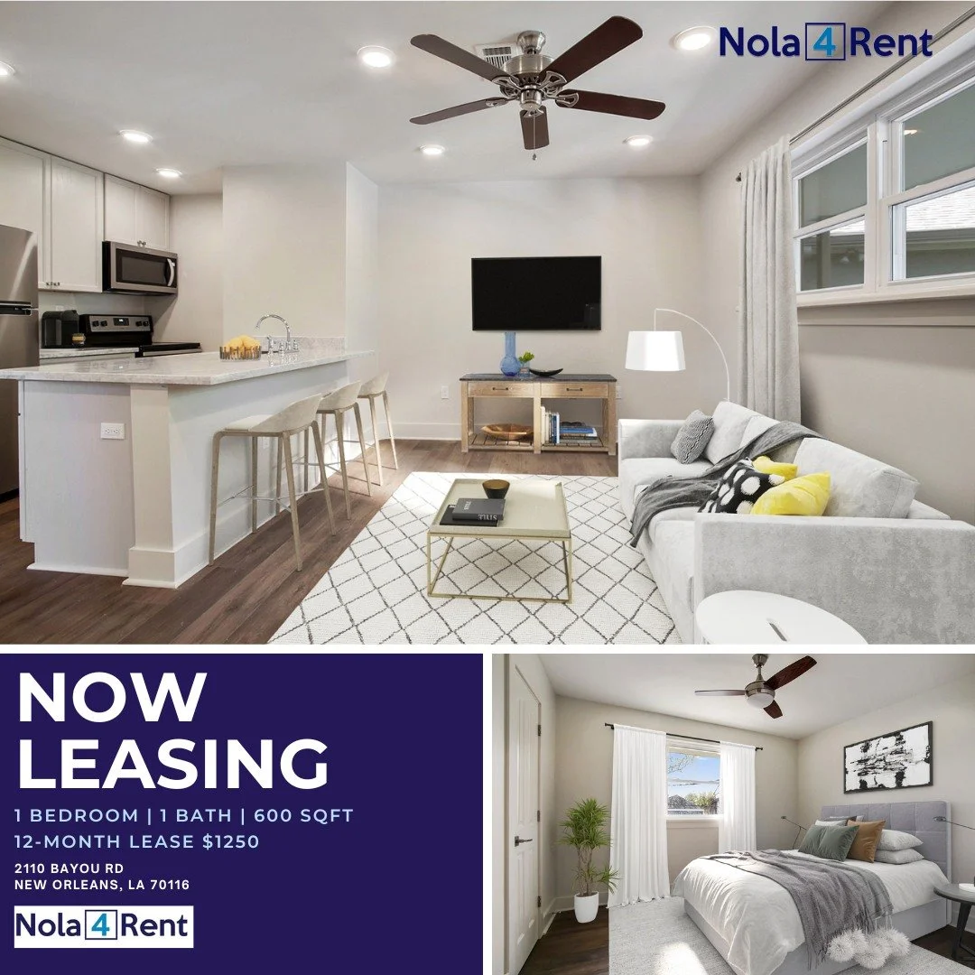 🎶Gearing up for Festival Season🎶

2110 Bayou Rd. is the perfect location for quick access to all the festivals this spring! 
The building includes off street parking and gated entry. 
Each apartment is equipped with:
-Washer/Dryer
-Stainless-Steel 