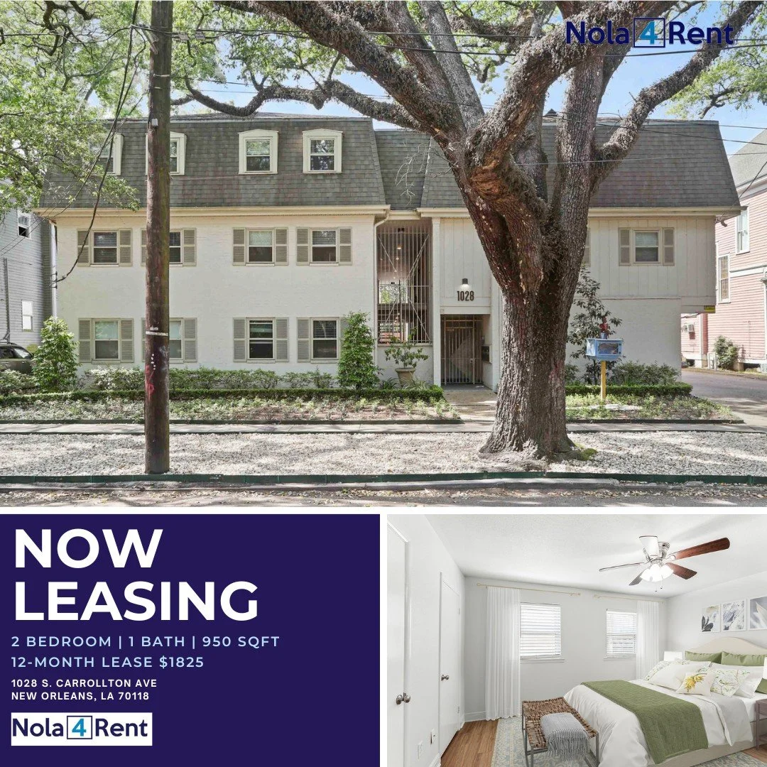 2 Bedroom just in time for all your Festival guest 🎶

1028 S. Carrollton Ave
New Orleans, LA 70118
950 Sq Ft

Visit our website for more information or to schedule a tour:
www.nola4rent.com