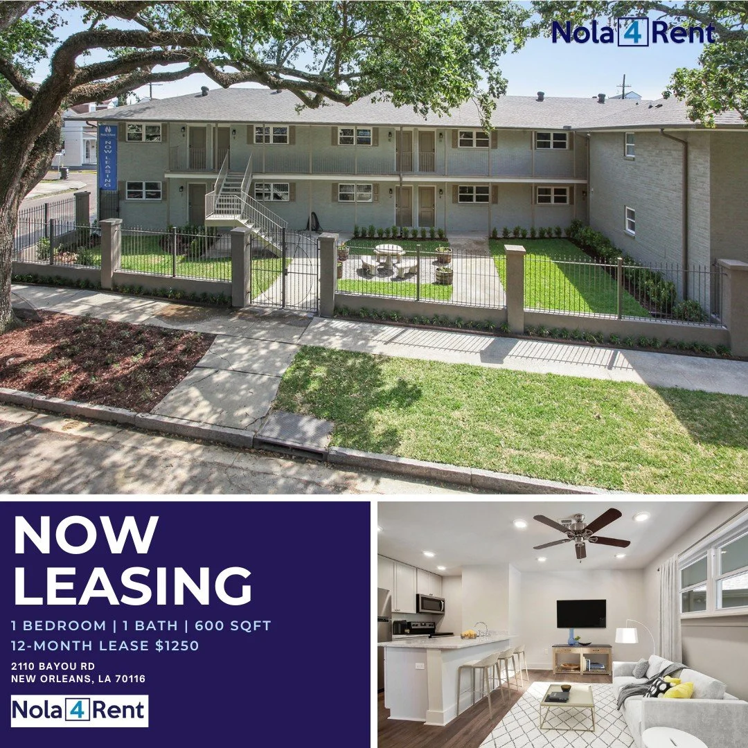 🎵Just down the road from Jazz Fest 🎵

Don't miss this opportunity!
2110 Bayou Rd
New Orleans, LA 70116
1 Bedroom/ 1 Bath
600 Sq Ft

Schedule a tour today: www.nola4rent.com

 #neworleansrealestate #lovewhereyoulive❤️ #NowRenting #NewOrleansRentals 