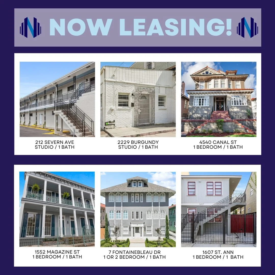 Ready for your summer move? 😎
Check out these great locations

Schedule a tour on our website: www.nola4rent.com

 #CityCharm #SummerMoveIn #lowergardendistrict #lovewhereyoulive❤️ #YourNextHome #fontainebleauneworleans #neworleansrealestate #metair