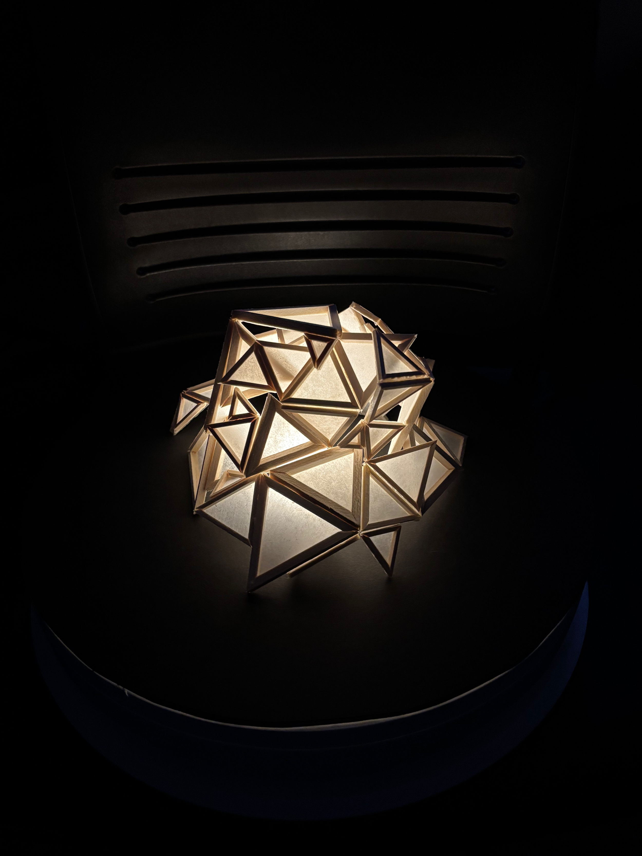 Constructed Chaos: Wood and Paper Lamp 2025