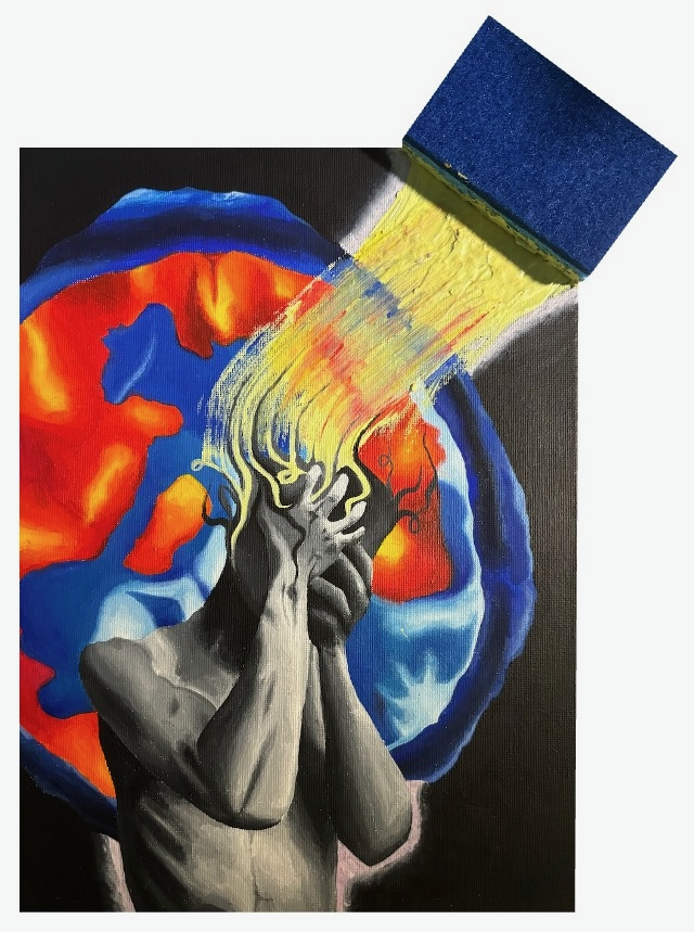 The Cleanse: 10" x 8" Acrylic and sponge on canvas 2024