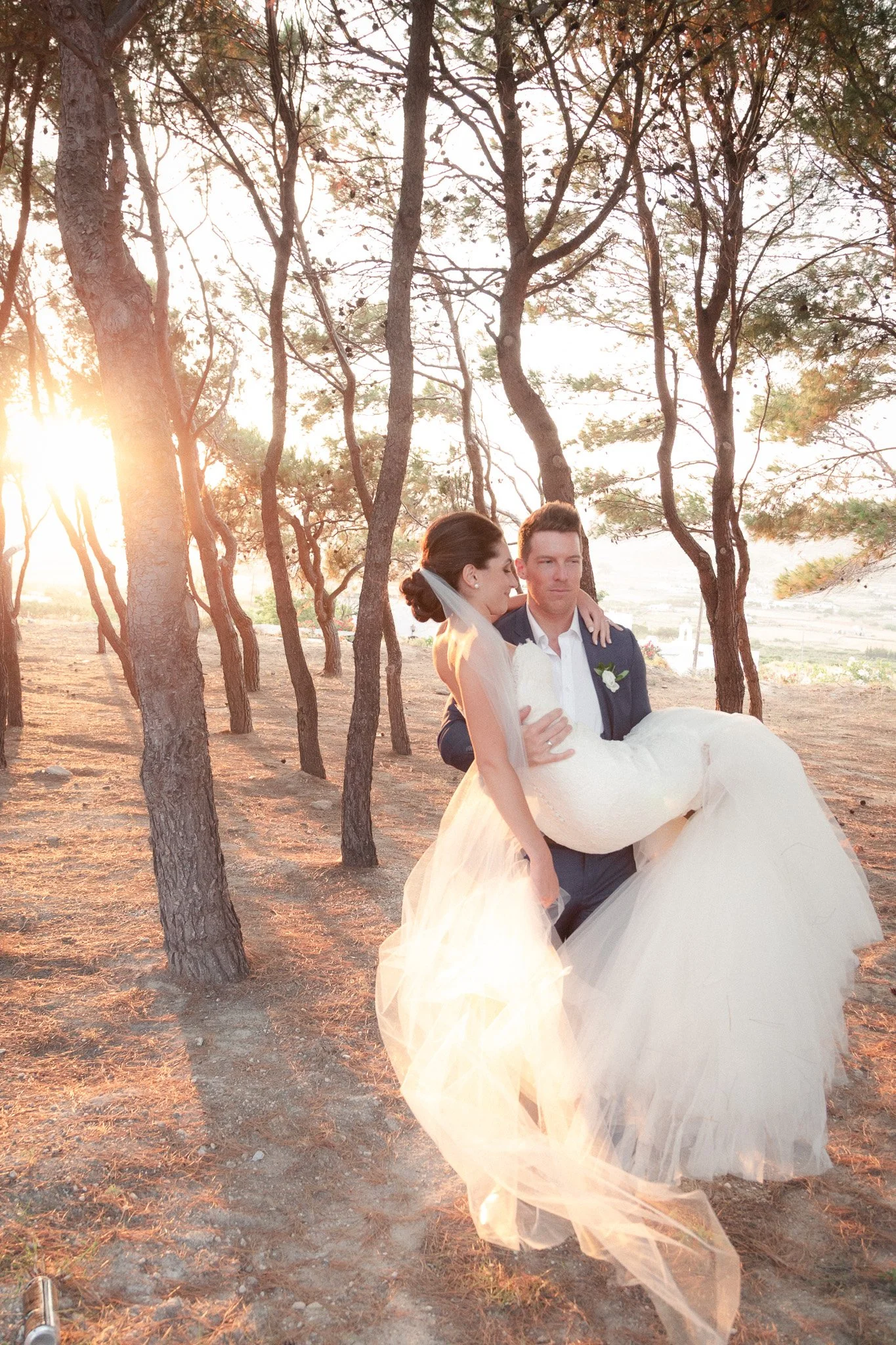 Wedding couple, sunset forest, Paros - Alexandros Aidonis
