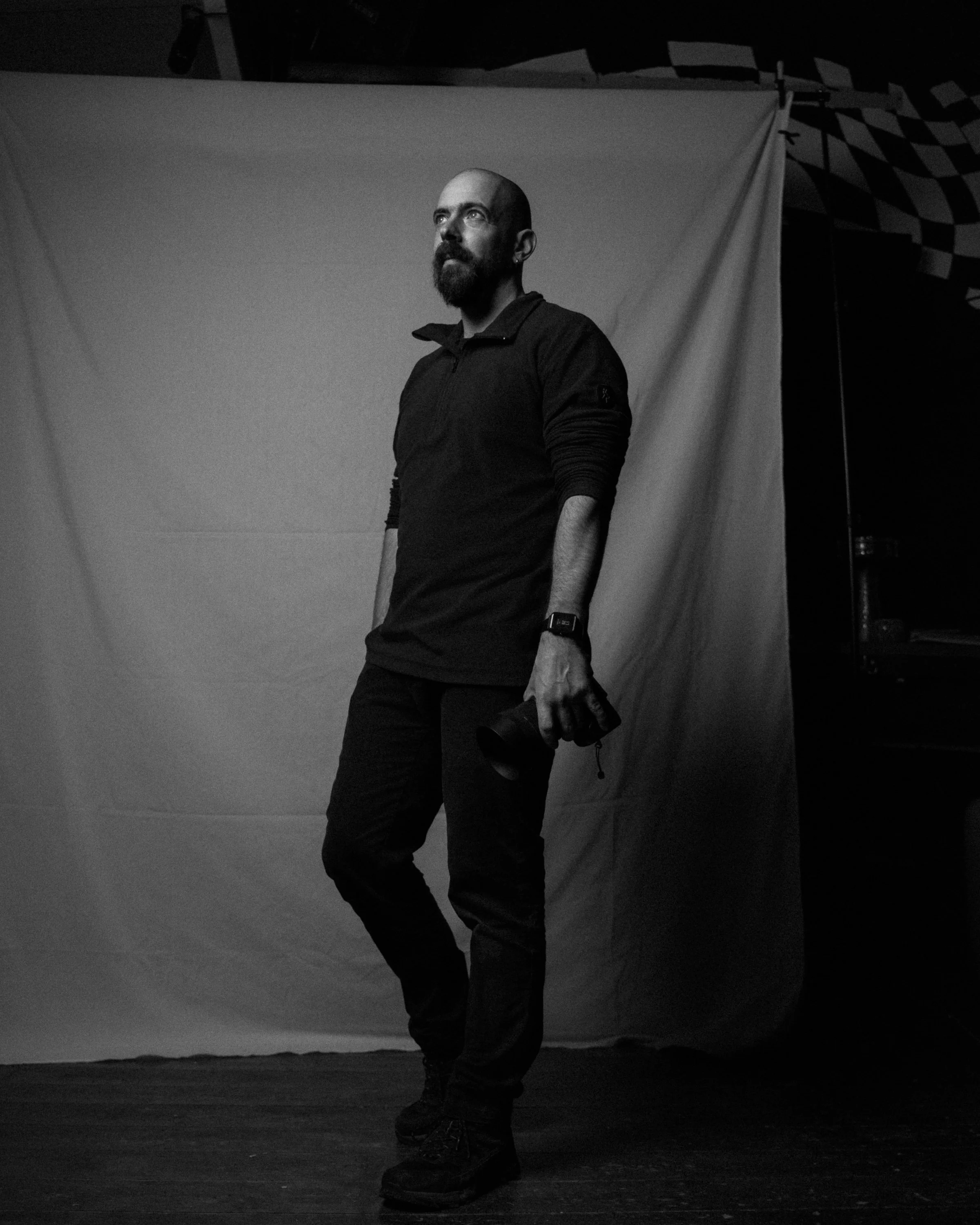 Photographer portrait, black and white, studio - Alexandros Aidonis