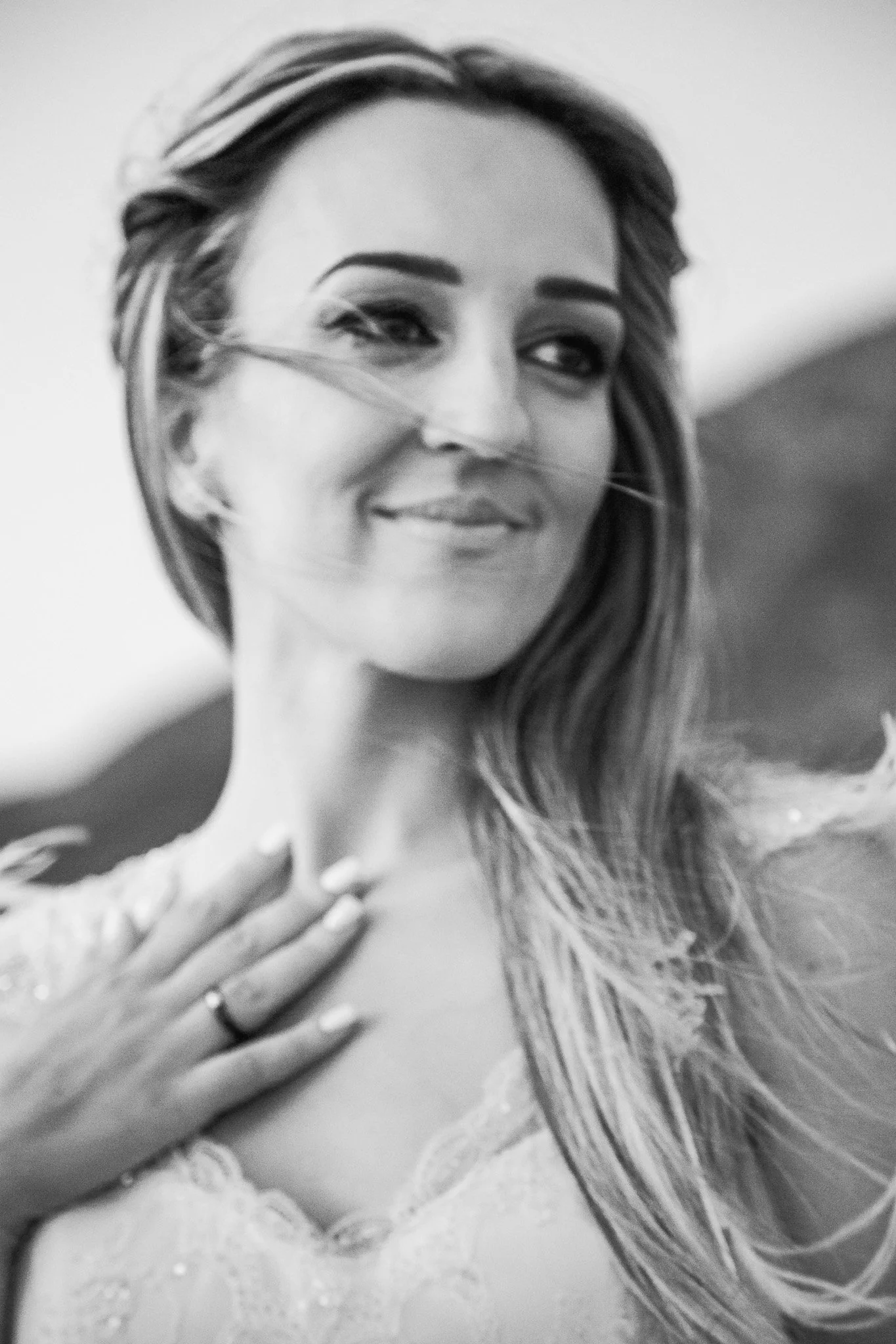 Bride portrait, black and white, close-up - Alexandros Aidonis, Kalamata