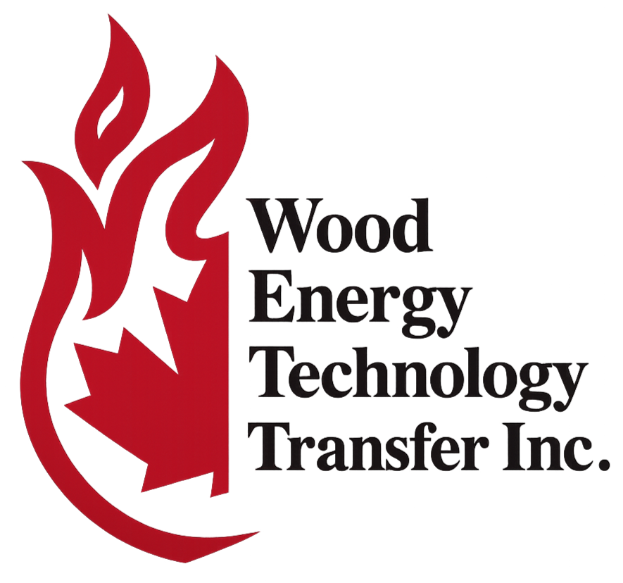 Logo with red flames and the words 'Wood Energy Technology Transfer Inc.'