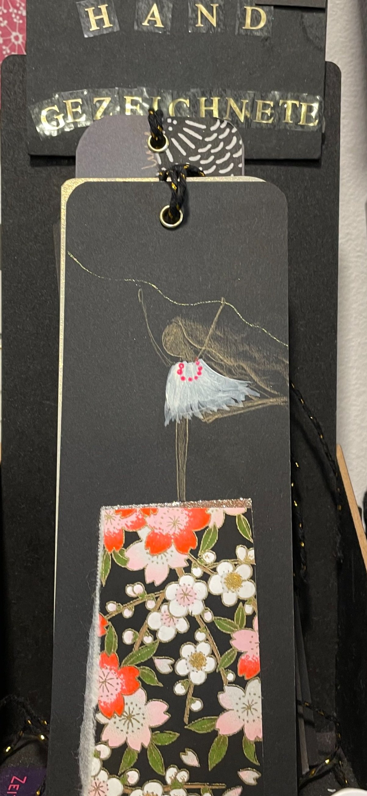 Lesezeichen - Handgezeichnet und collage
