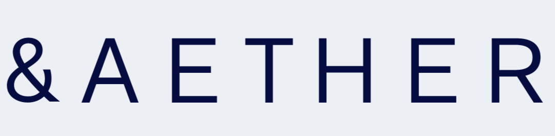 Partial view of a logo with the text '&Aether' on a gradient background.