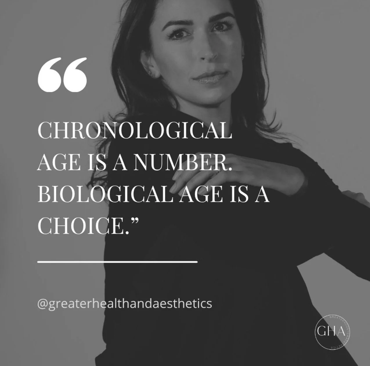 49 years old, with a biological age of 35.

Aging isn&rsquo;t about turning back time&mdash;it&rsquo;s about supporting your body so it can perform, heal, and glow at its highest level.

At Greater Houston Aesthetics, we focus on treatments and proto
