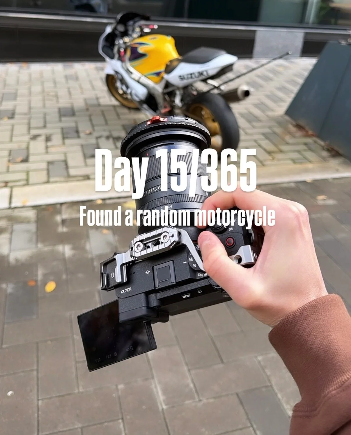 Photography Challenge day 15/365 I&rsquo;m so behind&hellip;. Found this random motorcycle today thanks for the good parking @gixxer.gabe 
.
Shot all these on my @sonyalpha A7CR with a @sony 35mm GM lens and edited with my @lightroom presets
.
 📸 @s