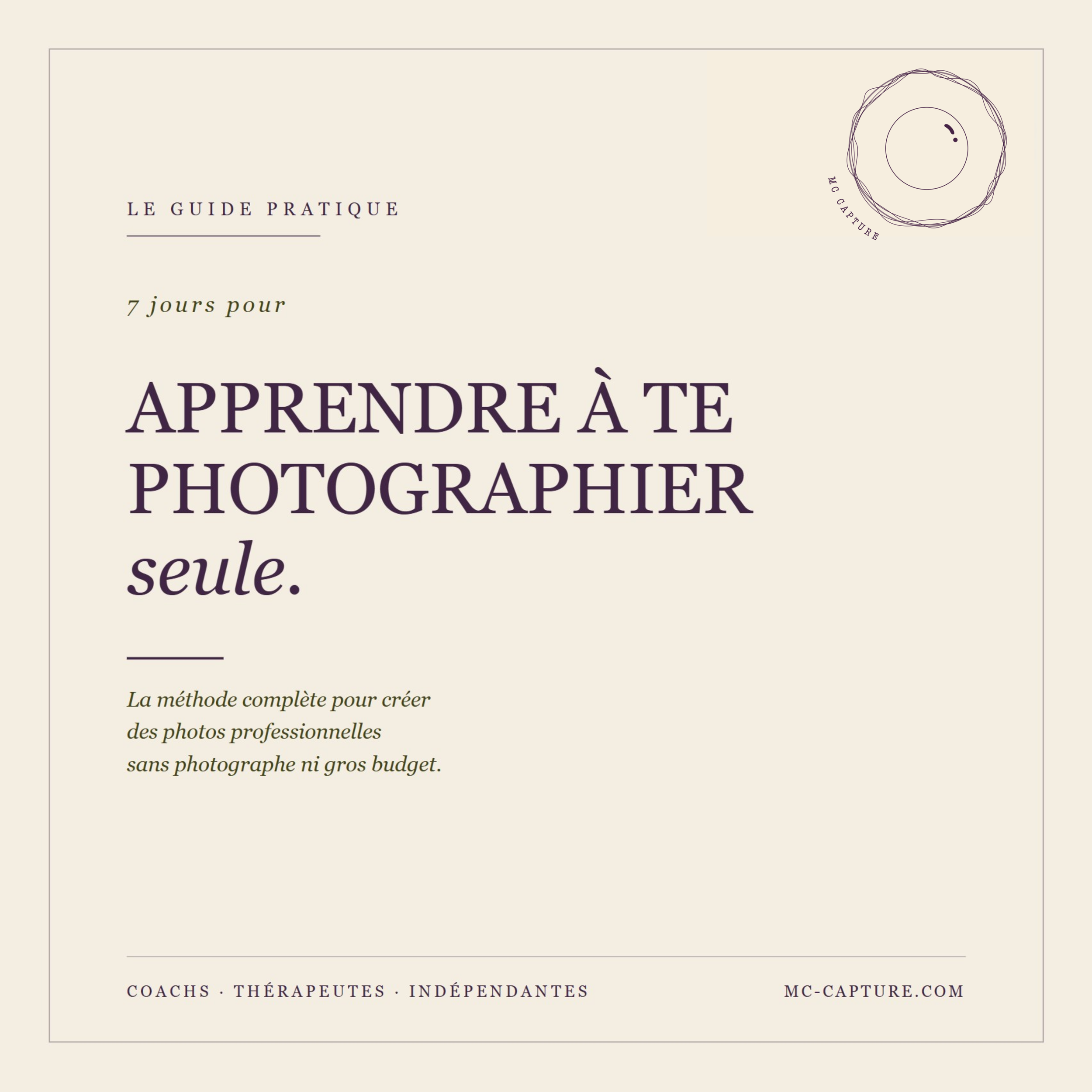 Ebook : Apprends à te photographier seule en 7 jours