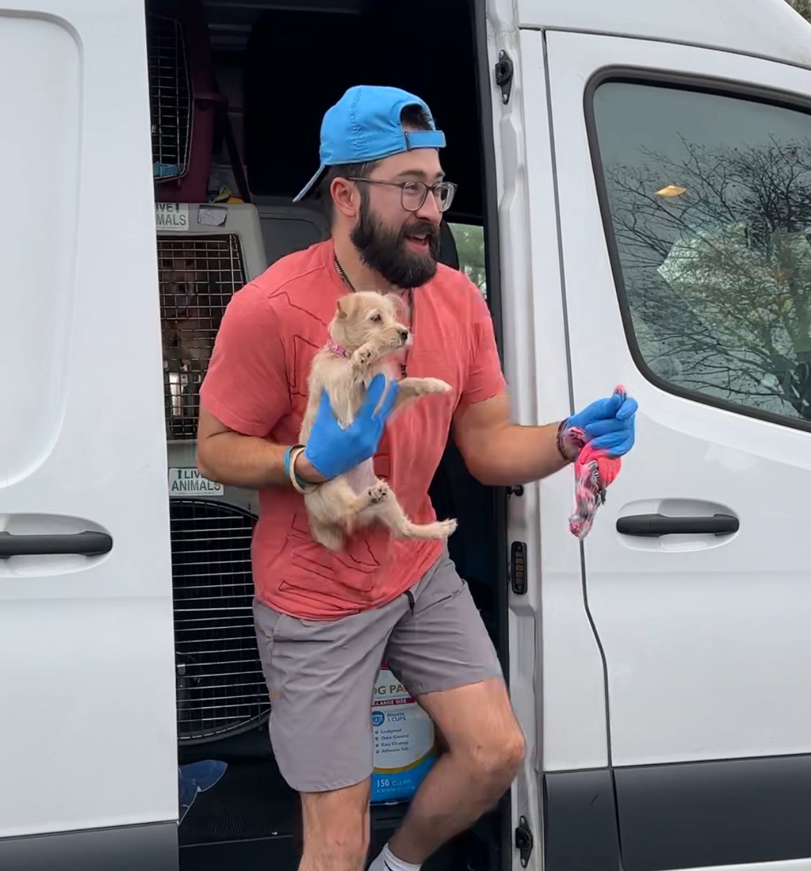Ziva Dog Rescue Transport Delivering an Adopted Dog