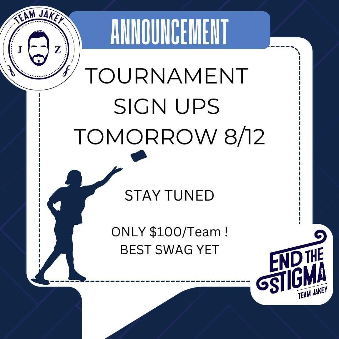 SIGN UPs tomorrow, starting 8:30am! Come back tomorrow for more information on how to sign up for the annual Gentleman Jake Memorial Cornhole Tournament! 

We've LOWERED the PRICE this year to enter, yet put together the best swag bag gifts we've eve