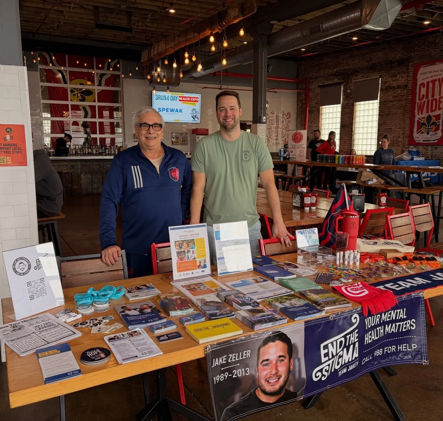 Come down and see @team_jakey at the @threerunfour health fair at @4handsbrewingco with @mostlysuperheroes and learn about 988, @providentstlorg and @afspmissouri!

#mentalhealthawareness #stlouis #teamjakey