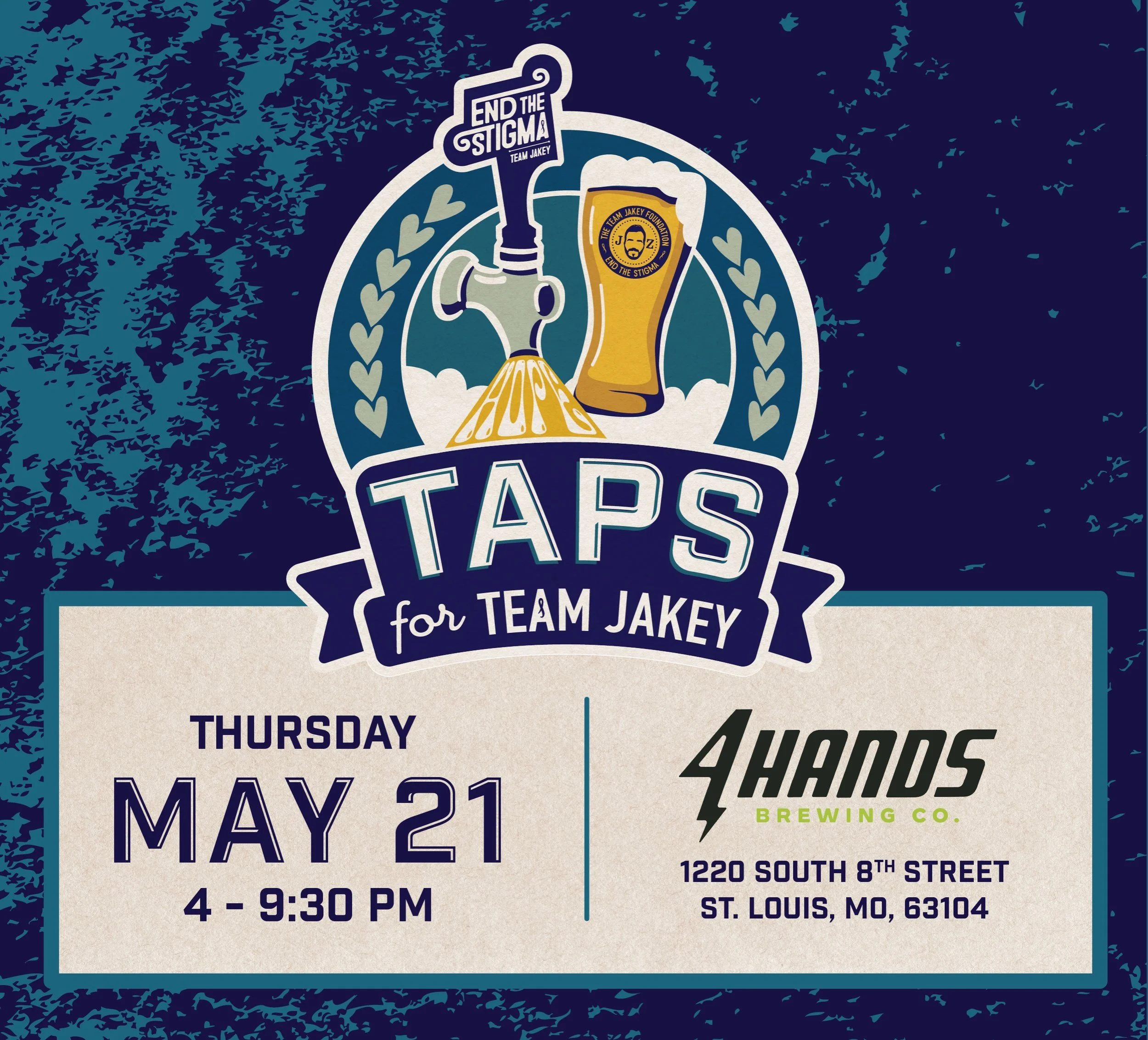 It&rsquo;s official: You have plans Thursday. Taps for Team Jakey returns to the upstairs Taproom at @4handsbrewingco downtown Thursday May 21 from 4-5pm. FREE and open to the public!

Come by for brews, cocktails, mocktails, @hipointedrivein, plus l