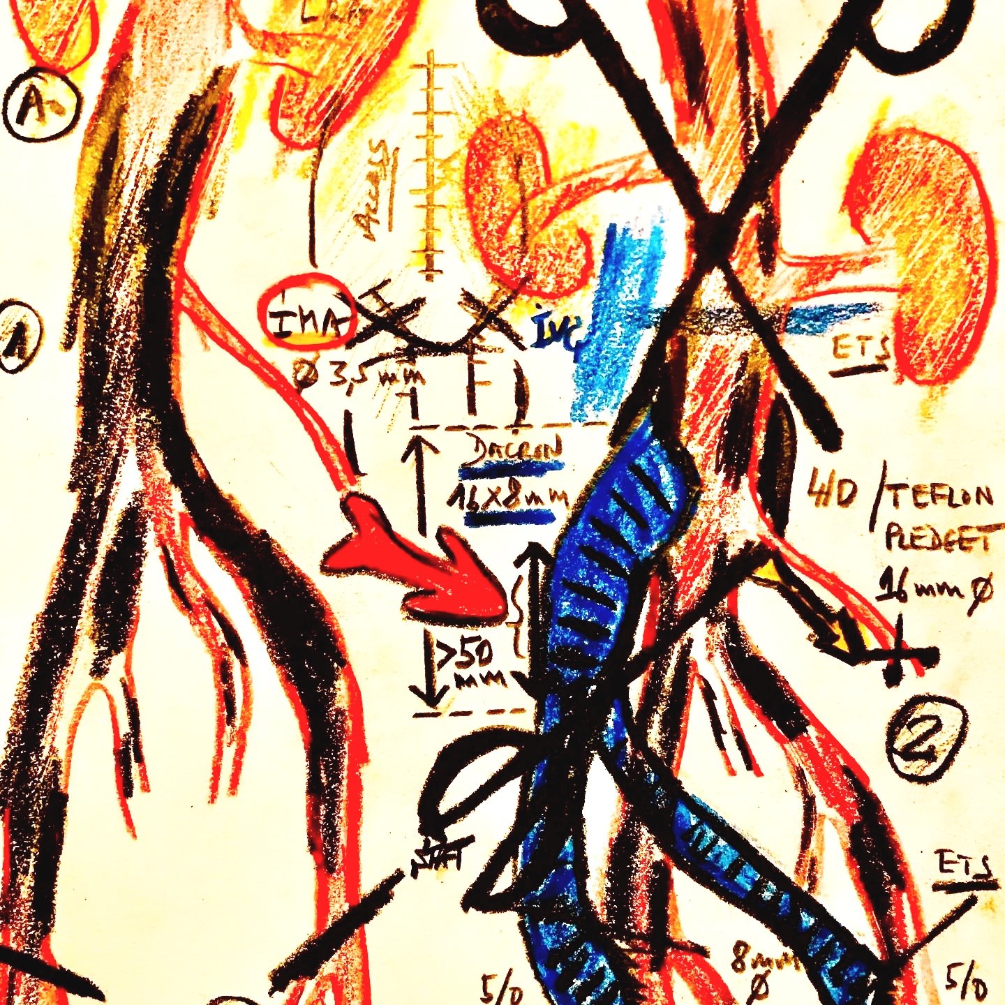 Open aorto-bifemoral Bypass graft