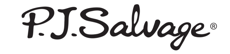 Logo of P. J. Savage in black cursive font