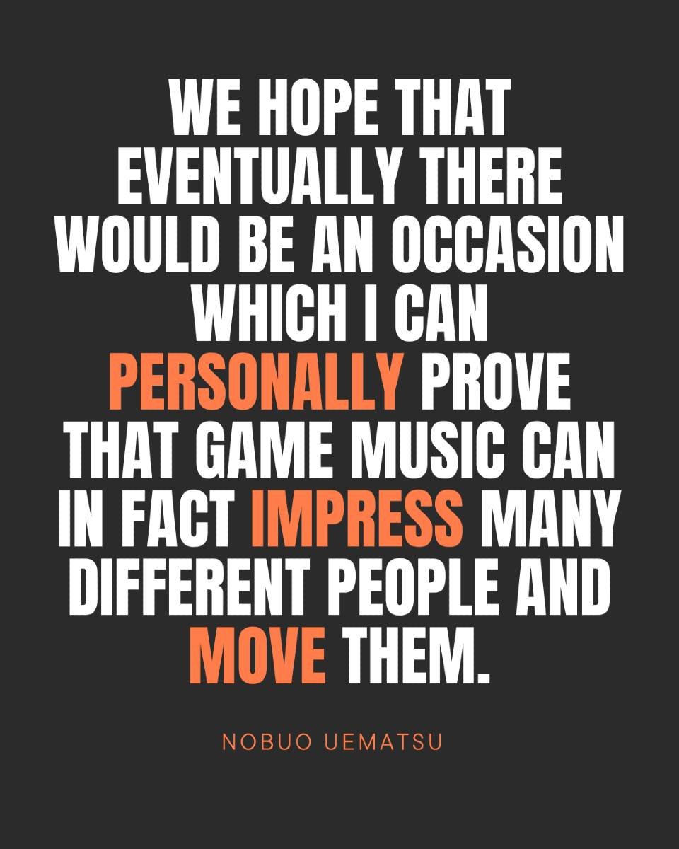 What are you creating this weekend? Let this quote from video game music legend Nobuo Uematsu inspire you to create something great!

🔗 Click the link in our bio to watch our best-selling 📚 course &quot;7 Steps to Release Your First VGM Pack&quot; 