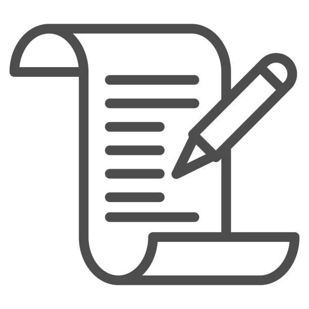 Icon of a scroll with a pen, representing writing or editing a document. This depicts that The Plant NANNY is licensed, insured and bonded for home watch and landscaping services in lee and collier county.