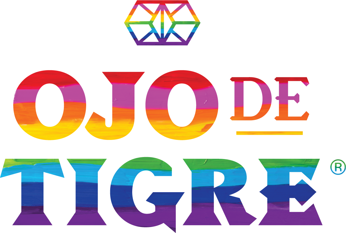 The Ojo De Tigre Logo, rendered in a rainbow "Pride" theme