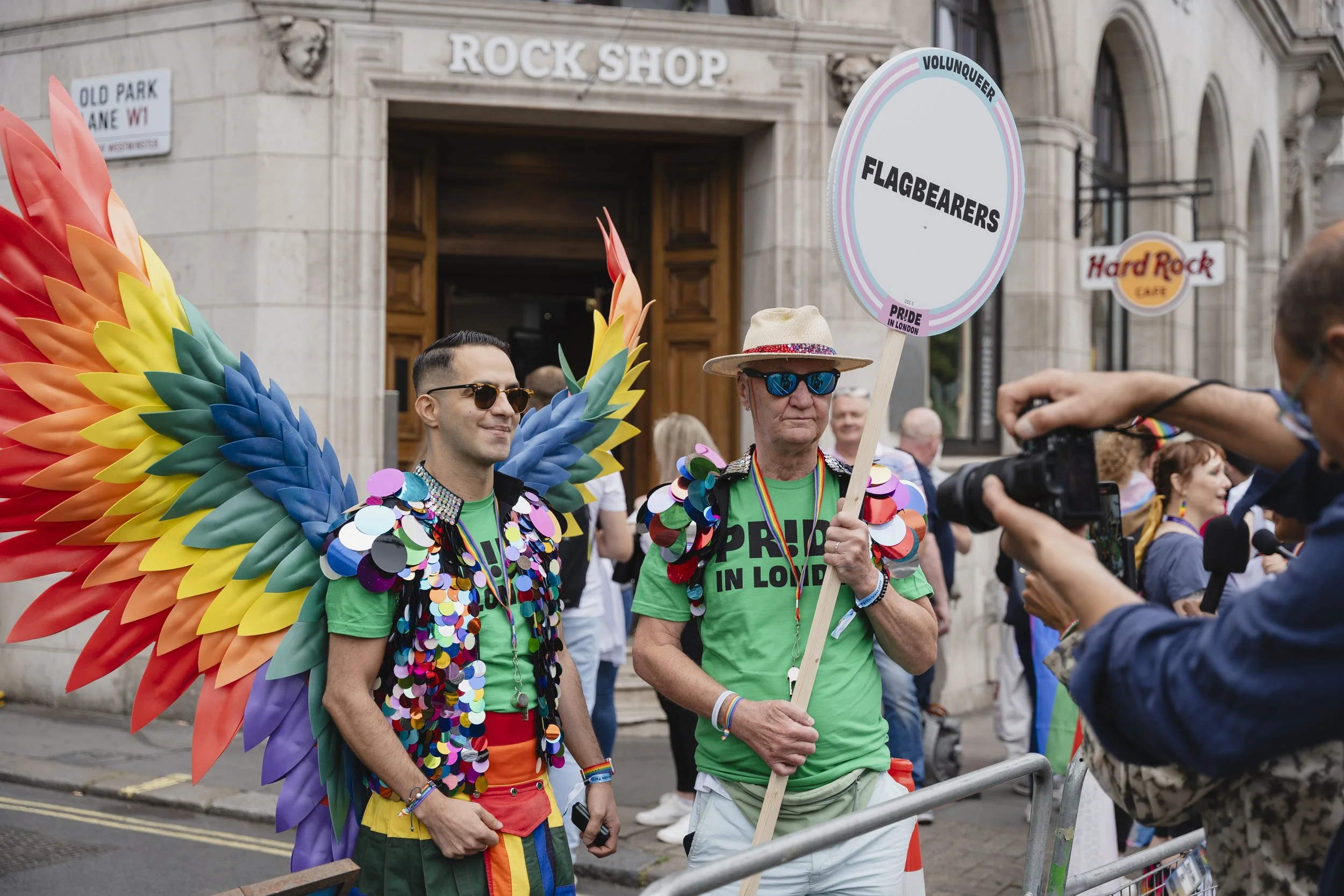 Two Pride in London flag bearers