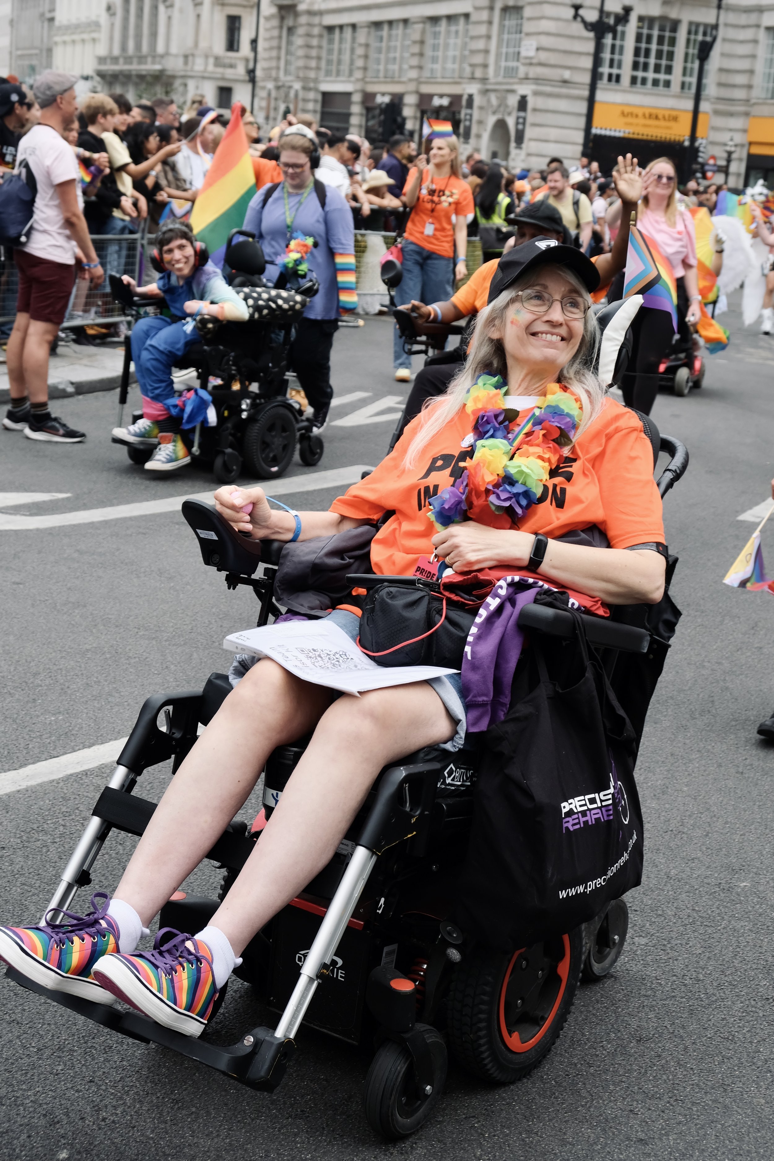 A volunteer on our accessibility team within the Parade
