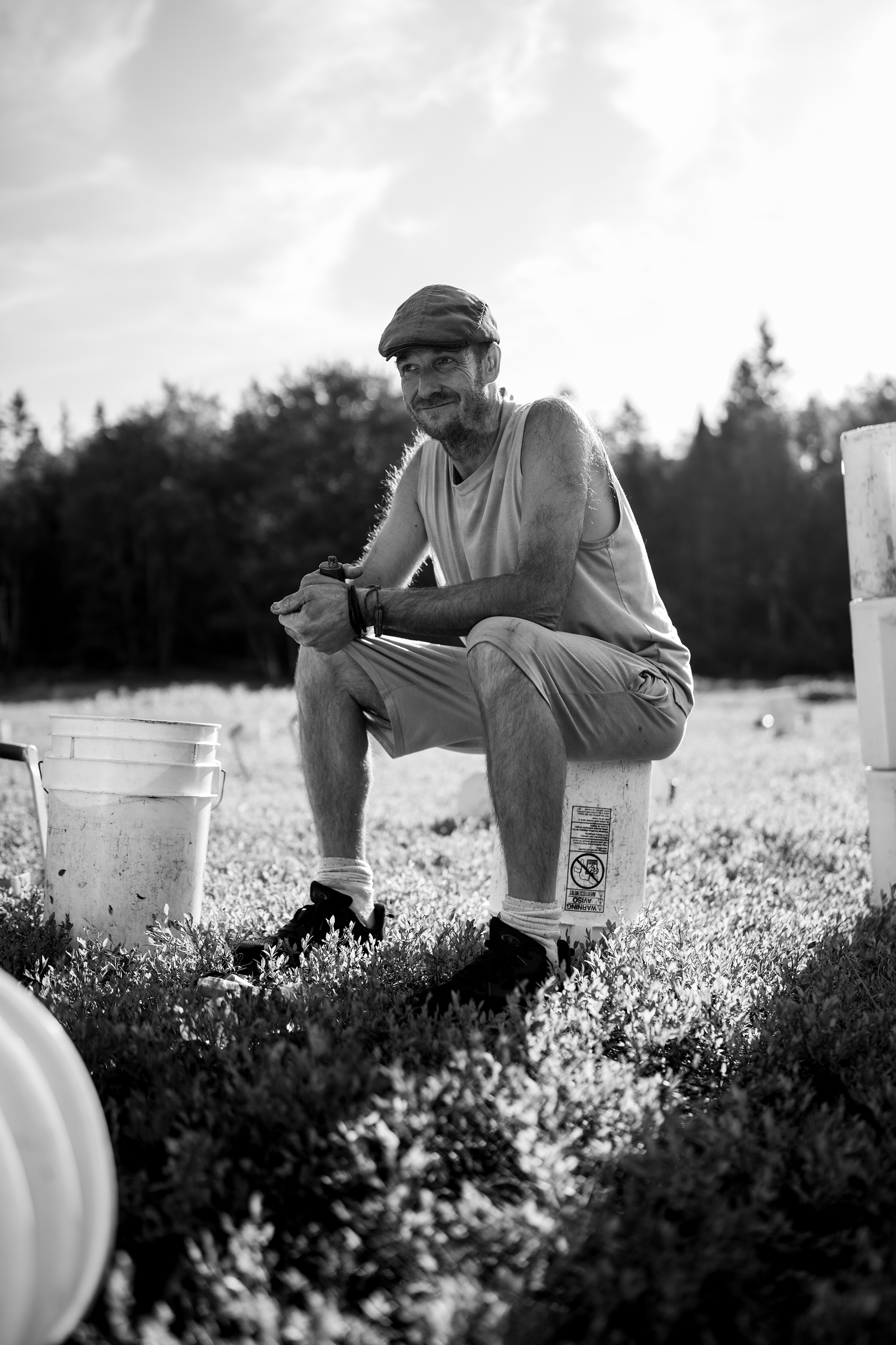 Josh, a seasonal raker pitches in