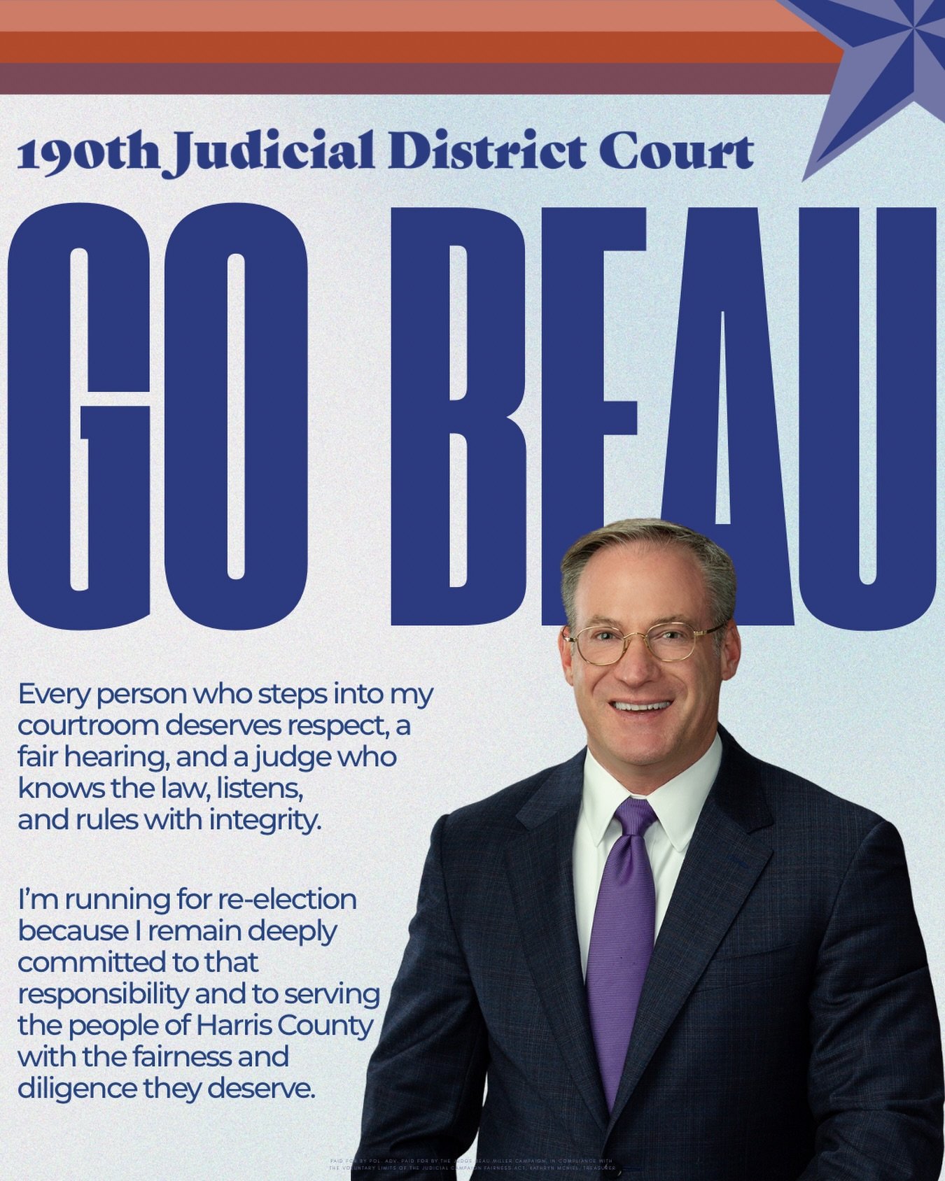 Honored, energized, and excited to run for a third term as Judge of the 190th Civil District Court! ⚖️

Serving Harris County has been the privilege of a lifetime, and I remain committed to fairness, integrity, and respect for every person who walks 