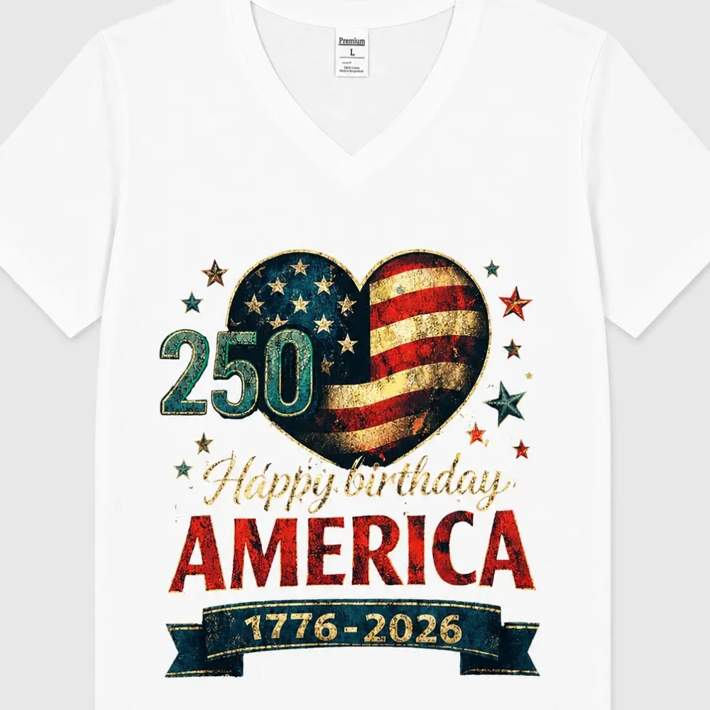 Patriotic USA 250 V-neck tee
