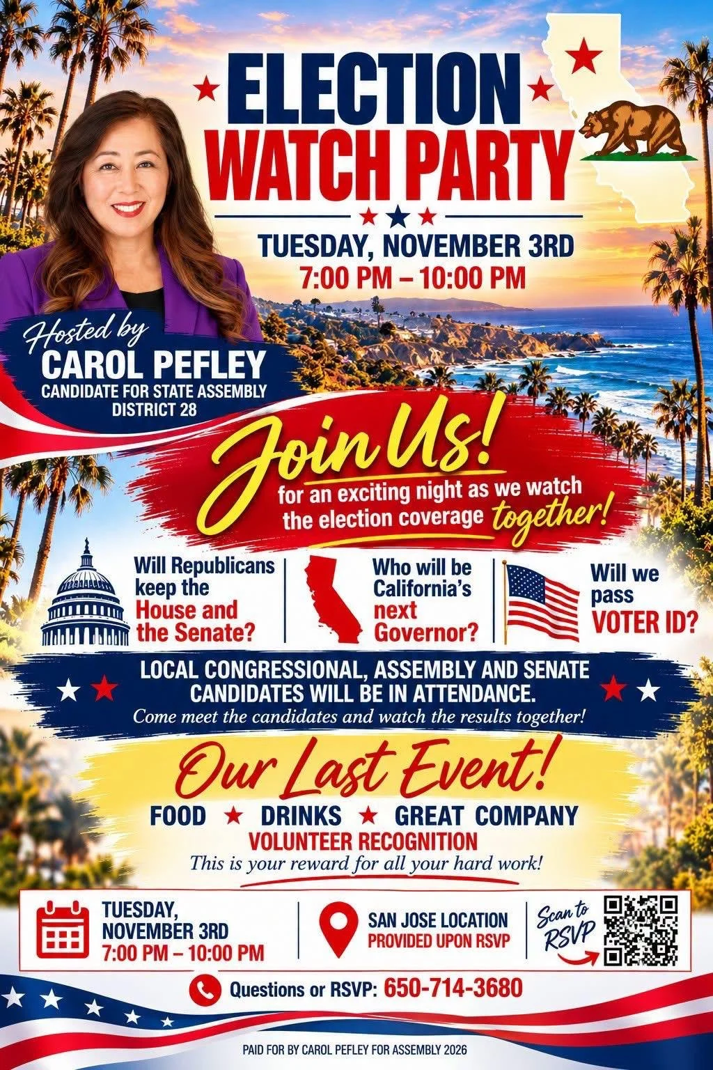 Election Watch Party with Carol Pefley for Assembly District 28