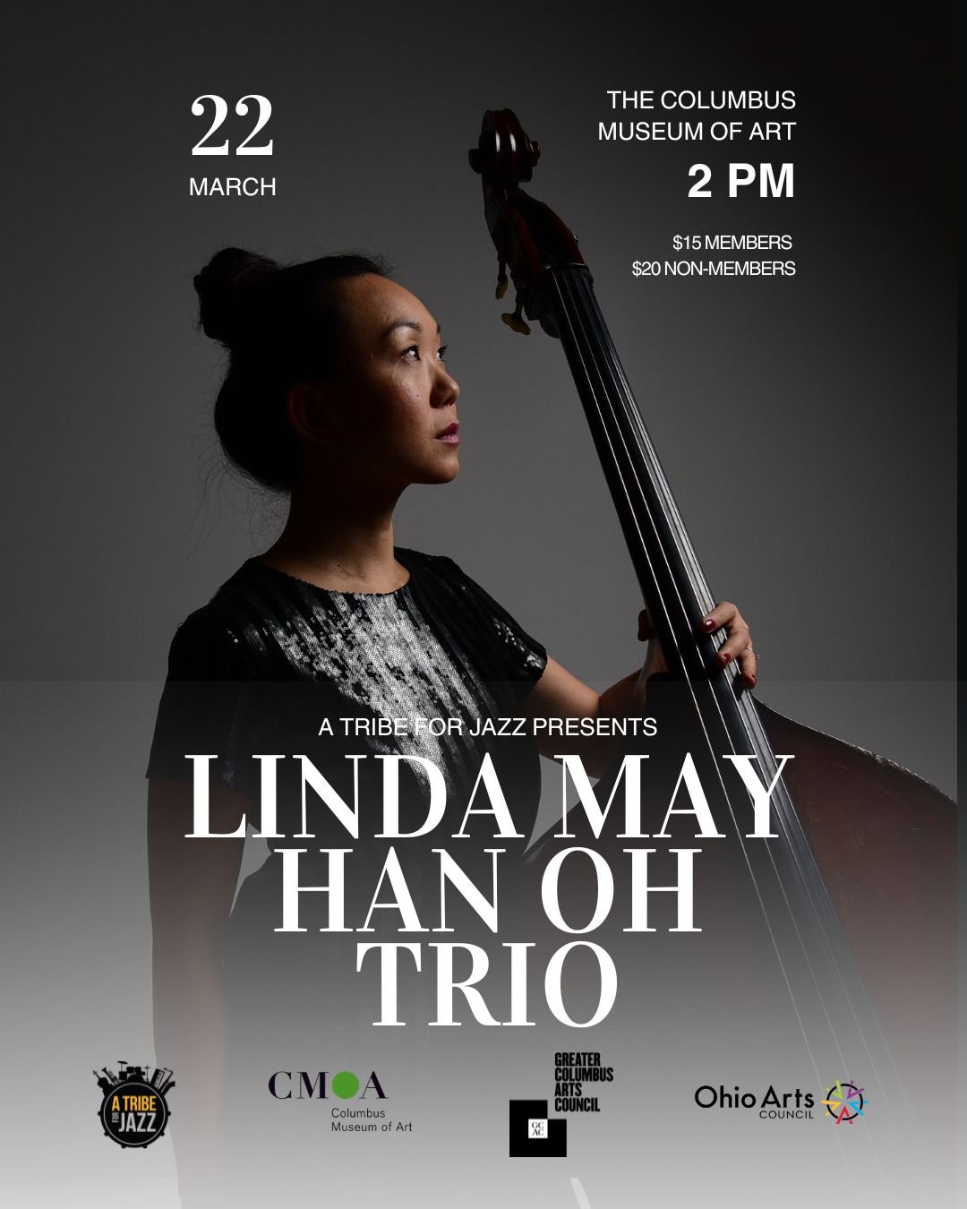 A Tribe for Jazz proudly welcomes Grammy Award–winning bassist Linda May Han Oh and her trio for an unforgettable afternoon of world-class jazz.