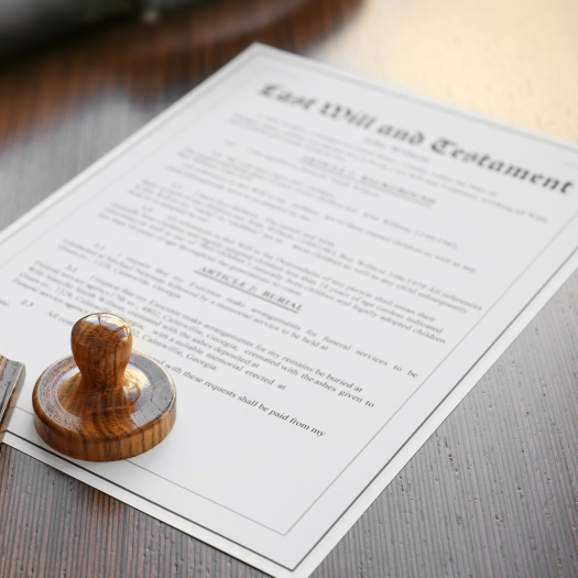 Legal document titled 'Eject, Quit and Dismiss' with a wooden gavel on top, placed on a dark wooden surface.