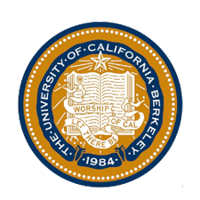 Seal of the University of California, Berkeley, featuring a shield with a star and torch, surrounded by a circular border that reads 'The University of California Berkeley' and 'Since 1984'.