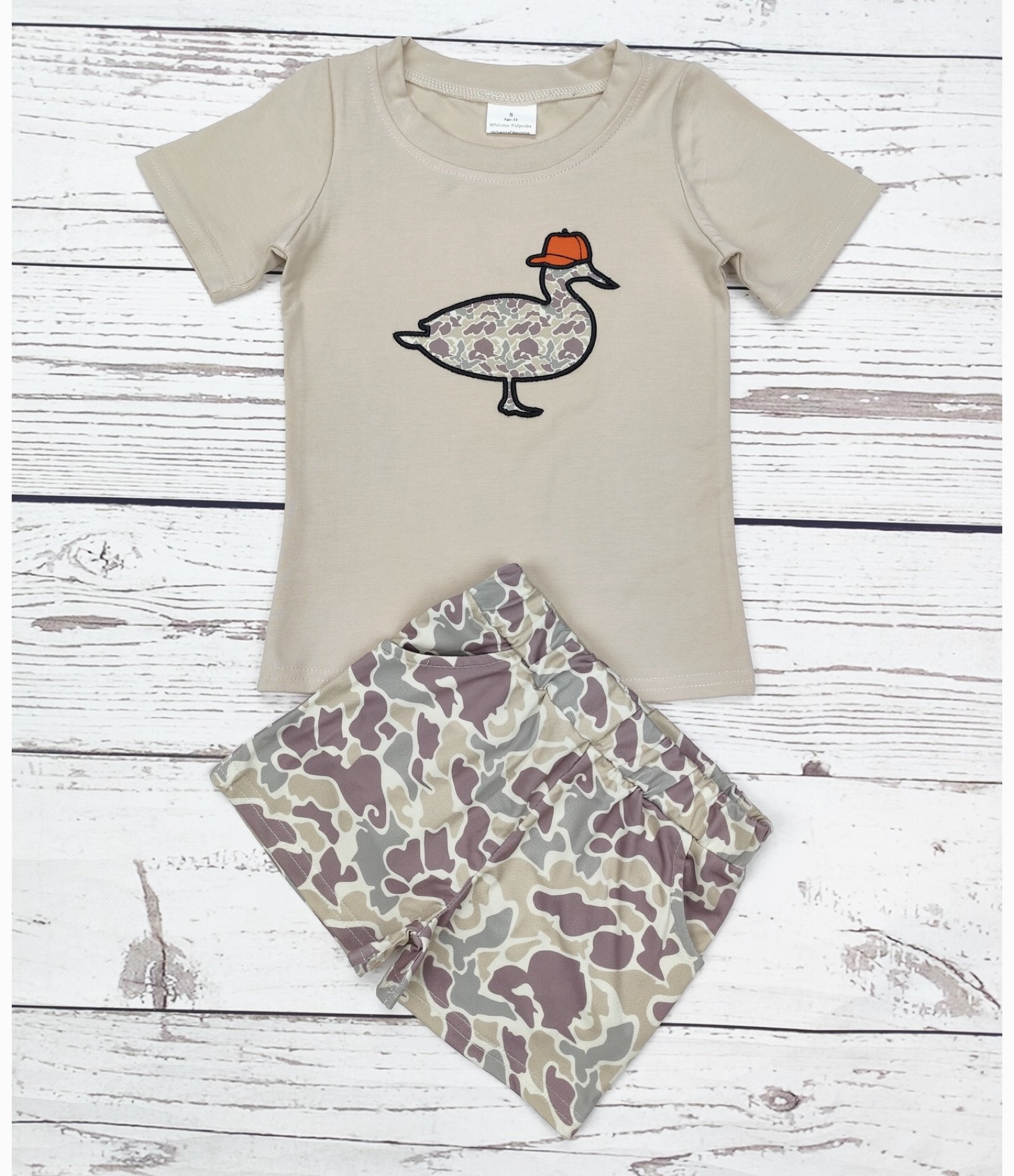 Boys Camo Duck Shirt & Short Set