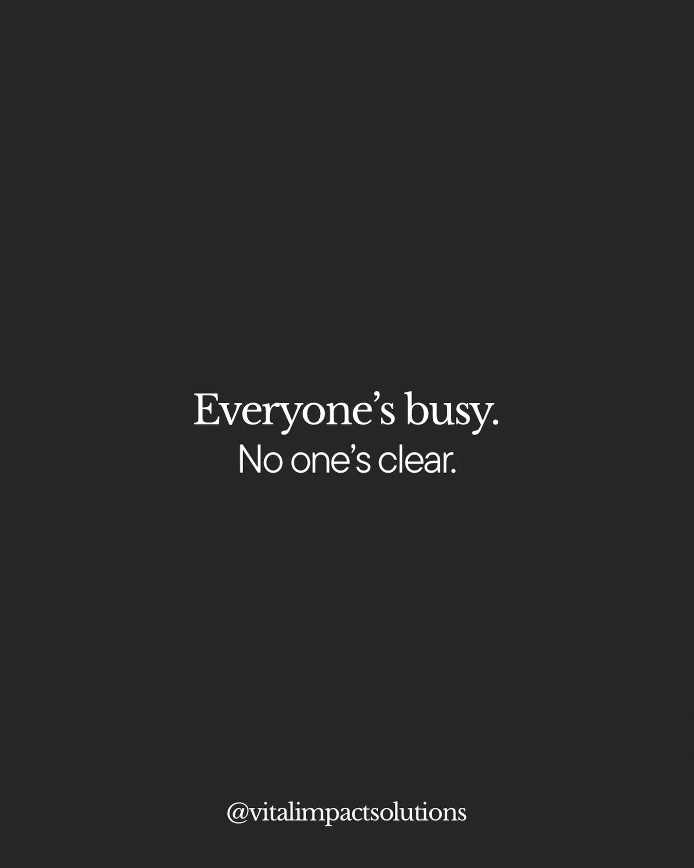Everyone is busy but no one is clear. Meetings are full.
Calendars are packed.

Work is happening.

But progress feels slower than it should.

Lately, I&rsquo;m seeing this pattern across organizations:
&bull; Too many priorities
&bull; Decisions stu