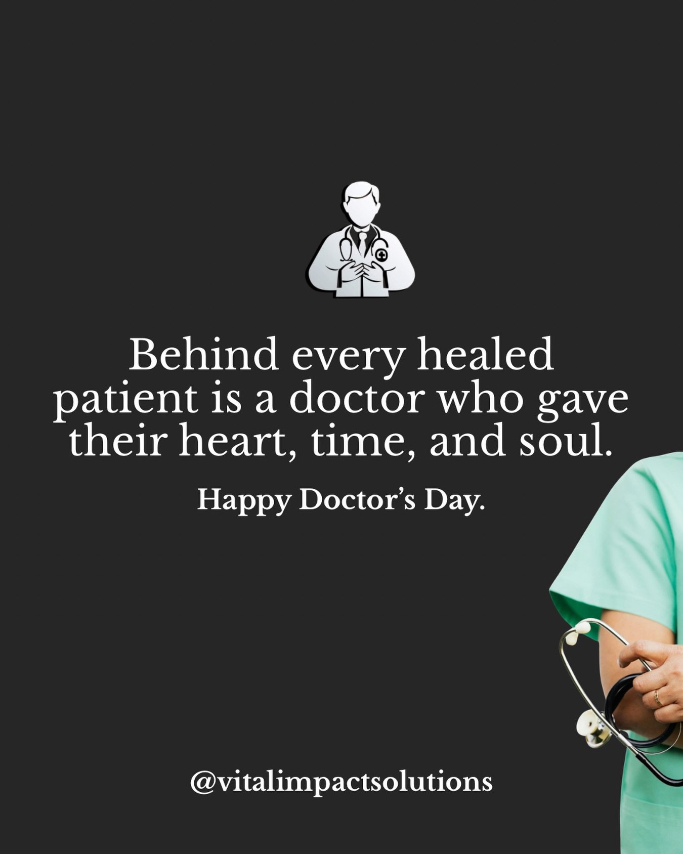 Some people change lives with big gestures. Doctors change lives in quiet rooms every single day. Thank you for what you do and who you are. Happy Doctors Day.