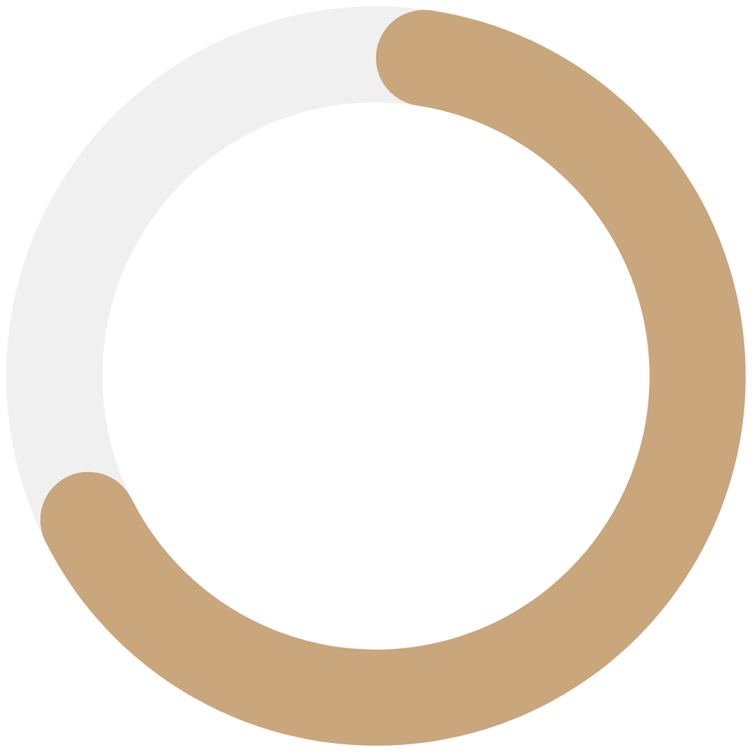 Progress circle showing 70% in the center, with a beige and gray ring around it on a black background.